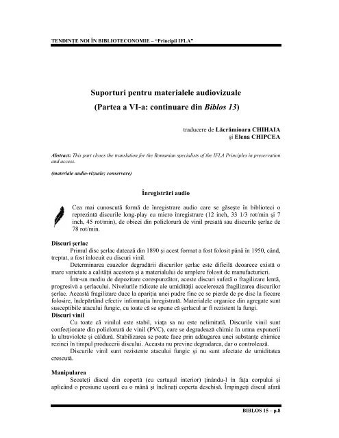 Suporturi pentru materiale audiovizuale