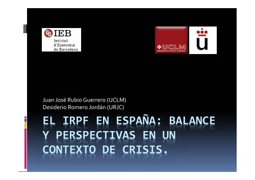 EL IRPF EN ESPAÑA: BALANCE Y PERSPECTIVAS EN UN ... - IEB