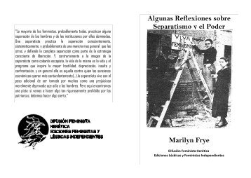 Algunas Reflexiones sobre Separatismo y el Poder Marilyn ... - Riseup