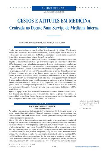 gestos e atitutes em medicina - Acta Médica Portuguesa