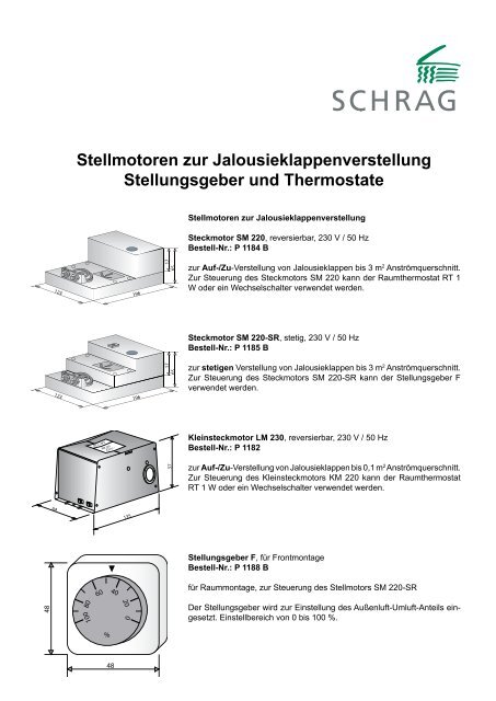 Stellmotoren zur Jalousieklappenverstellung Stellungsgeber und ...