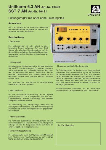 Unitherm 6.3 AN Art.-Nr. 40420  - UNIVENT Ventilatoren