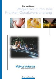 Wegweiser durch Ihre Krankenzusatzversicherung - uniVersa ...