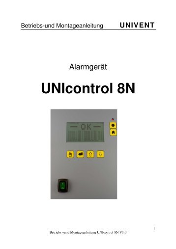 UNIcontrol 8N - UNIVENT Ventilatoren