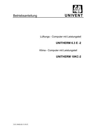 Unitherm 6.3 E II - UNIVENT Ventilatoren