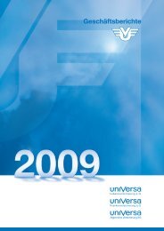 Geschäftsbericht 2009 - uniVersa Versicherungen