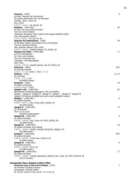 UE Konzert Katalog - Universal Edition