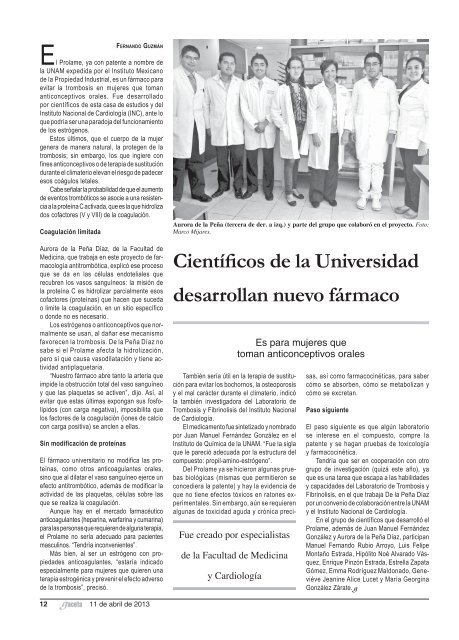 Fármaco de la UNAM para prevenir trombosis