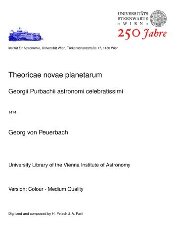 Theoricae novae planetarum - Universität Wien