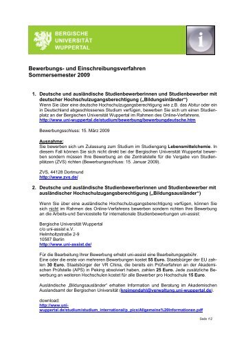 BUW Bewerberinformationen2 - Bergische Universität Wuppertal