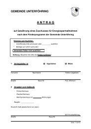 Antrag Energiesparförderprogramm - Gemeinde Unterföhring