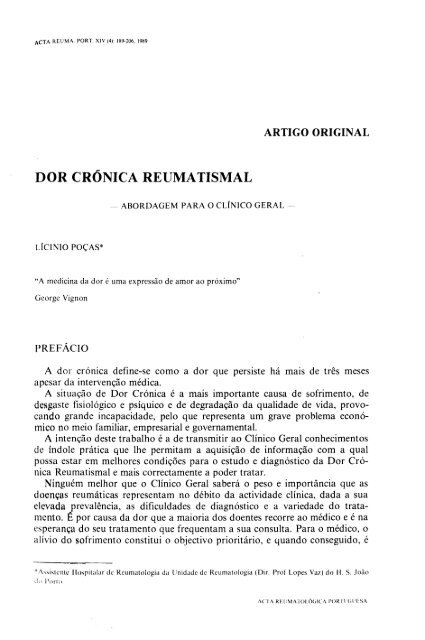 1989 Volume XIV, 4, 4º Trimestre - Acta Reumatológica Portuguesa ...