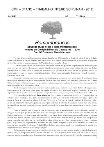 Remembranças - Colégio Militar de Fortaleza