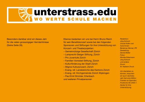 Jahresbericht 2007/2008 - Unterstrass.edu