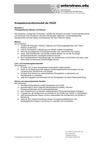 2.3.3 Kompetenzstrukturmodell der PHZH - Unterstrass.edu