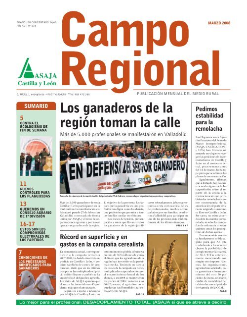 Los ganaderos de la región toman la calle - Asaja