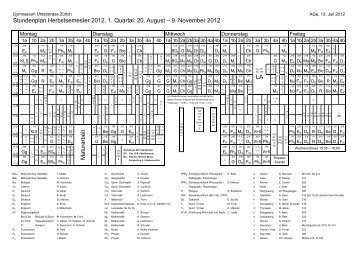 PROVISORISCHER STUNDENPLAN - Unterstrass.edu