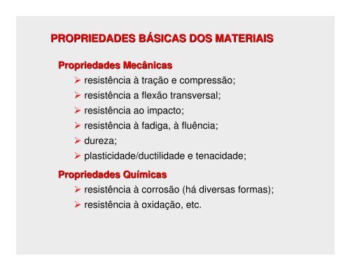 Ciências dos Materiais - Aula 13 - Propriedades Mecânicas dos Materiais