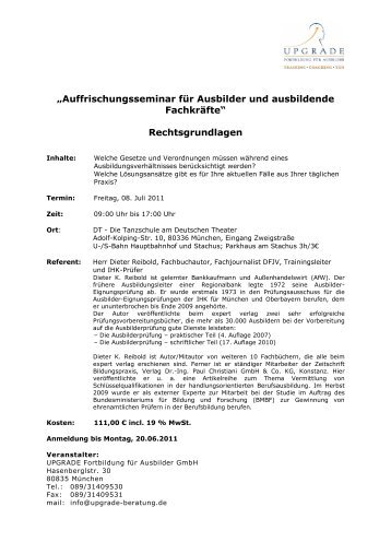 Rechtsgrundlagen - UPGRADE Fortbildung für Ausbilder GmbH