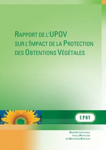 rapport de l'upov sur l'impact de la protection des obtentions végétales