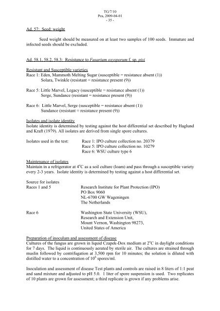 Pisum sativum L. - International Union for the Protection of New ...