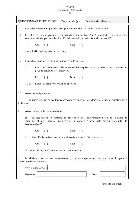 Framboisier - International Union for the Protection of New Varieties ...