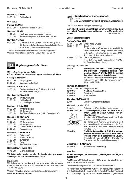 Mitteilungsblatt vom 07.03.2013 - Gemeinde Urbach