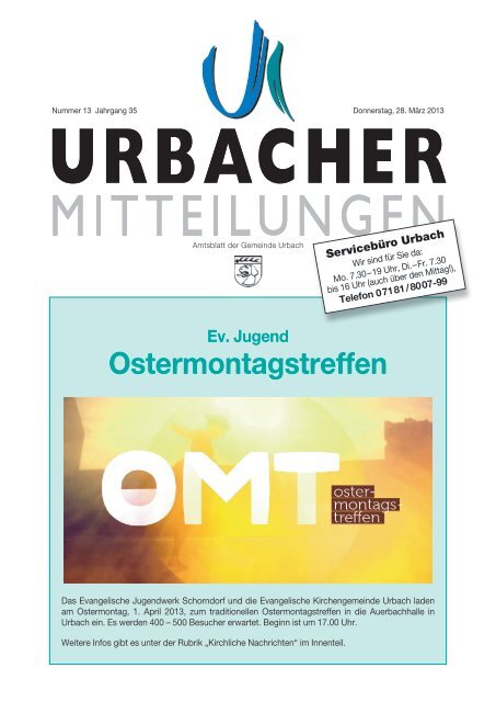 Mitteilungsblatt vom 28.03.2013 - Gemeinde Urbach