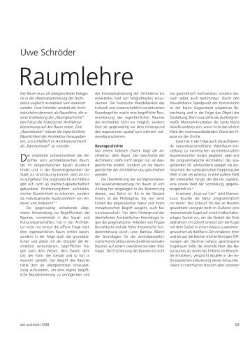 Raumlehre - uwe schröder architekt