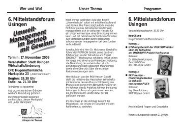 Umwelt- Management im Betrieb mit Gewinn! - Stadt Usingen