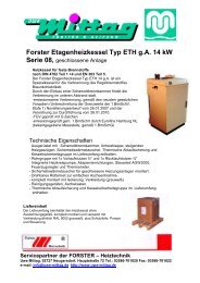 Forster Etagenheizkessel Typ ETH gA 14 kW Serie 08