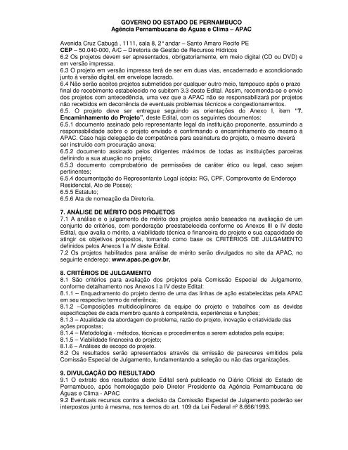 edital - Apac - Governo do Estado de Pernambuco