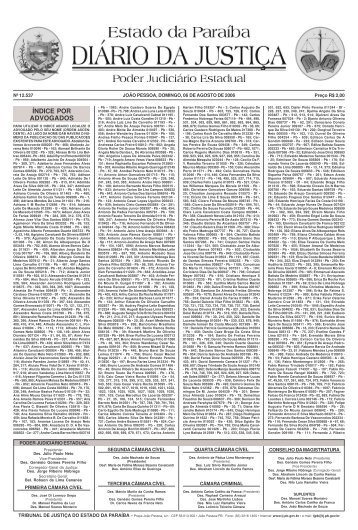 ÍNDICE POR ADVOGADOS - Tribunal de Justiça da Paraíba