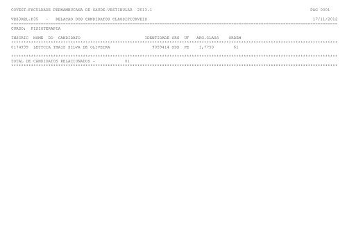 COVEST-FACULDADE PERNAMBUCANA DE SAUDE ... - FPS