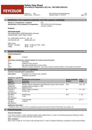 Safety Data Sheet - Feycolor Gmbh