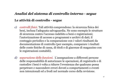 il sistema di controllo interno - Dipartimento di Studi Aziendali e ...