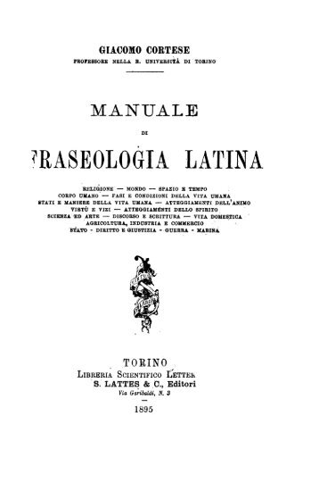 Manuale di fraseologia latina - Accademia Vivarium Novum