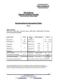 VIP-Isotherm Vakuum Isolations Paneele Technisches Datenblatt