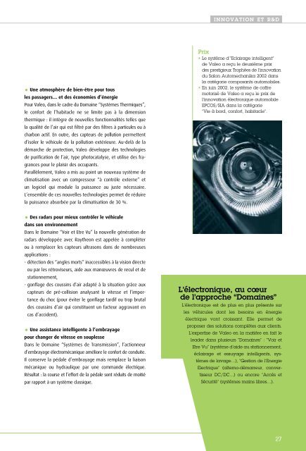 RAPPORT D'ACTIVITÉ - Valeo