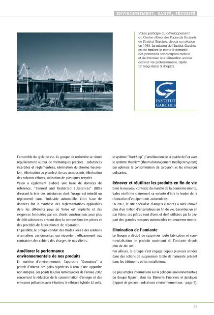 RAPPORT D'ACTIVITÉ - Valeo