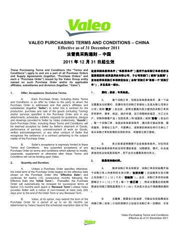 Valeo Purchasing Terms and Conditions - China Final Draft 2011 ...