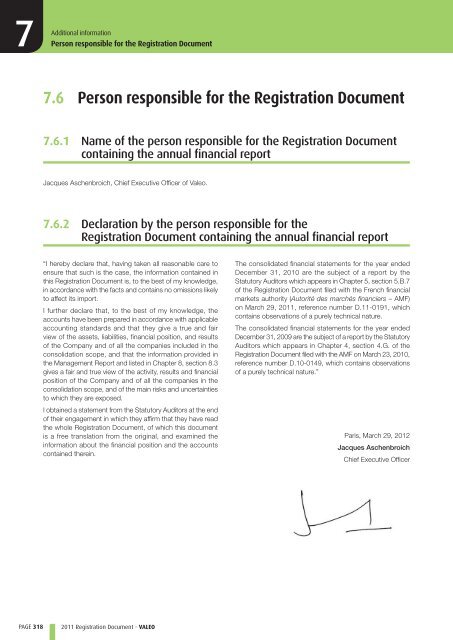 2011 Registration Document - Valeo