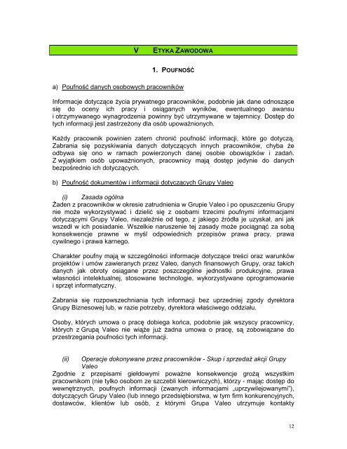 Code of Ethics - Poland - Nov 2011 - Valeo