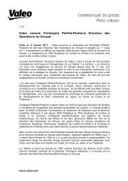 Valeo nomme Christophe Périllat-Piratoine Directeur des ...