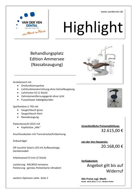 Highlight "Behandlungsplatz Ammersee - Edition 2012"