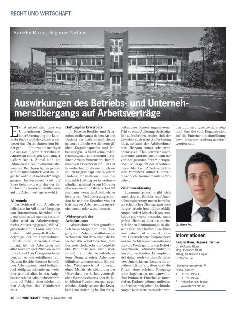 Die Wirtschaft Nr. 44 vom 4. November 2011