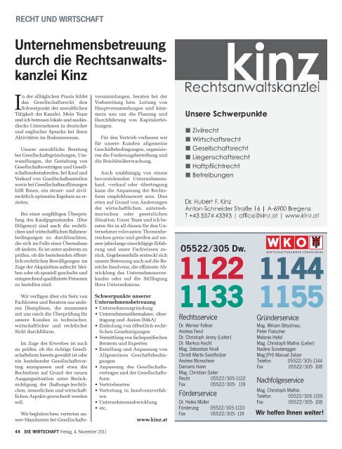 Die Wirtschaft Nr. 44 vom 4. November 2011