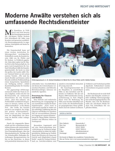 Die Wirtschaft Nr. 44 vom 4. November 2011