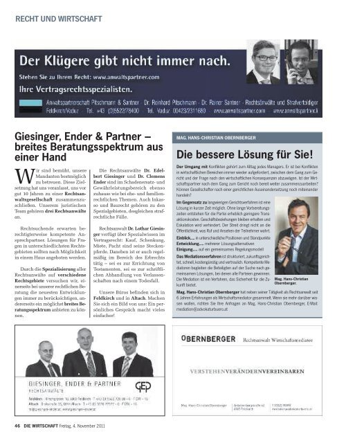 Die Wirtschaft Nr. 44 vom 4. November 2011