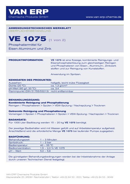 PDF Merkblatt - Van Erp Chemische Produkte GmbH